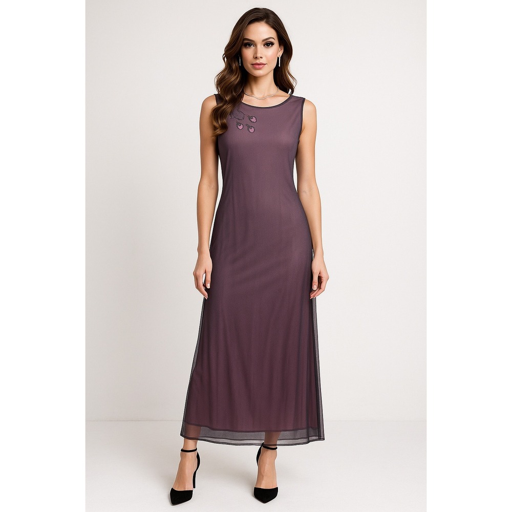 Y2K Rampage Maxi Dress Women M Purple Black Micro Mesh Whimsigoth‎ Coquette Goth